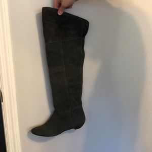 Gray suede boots